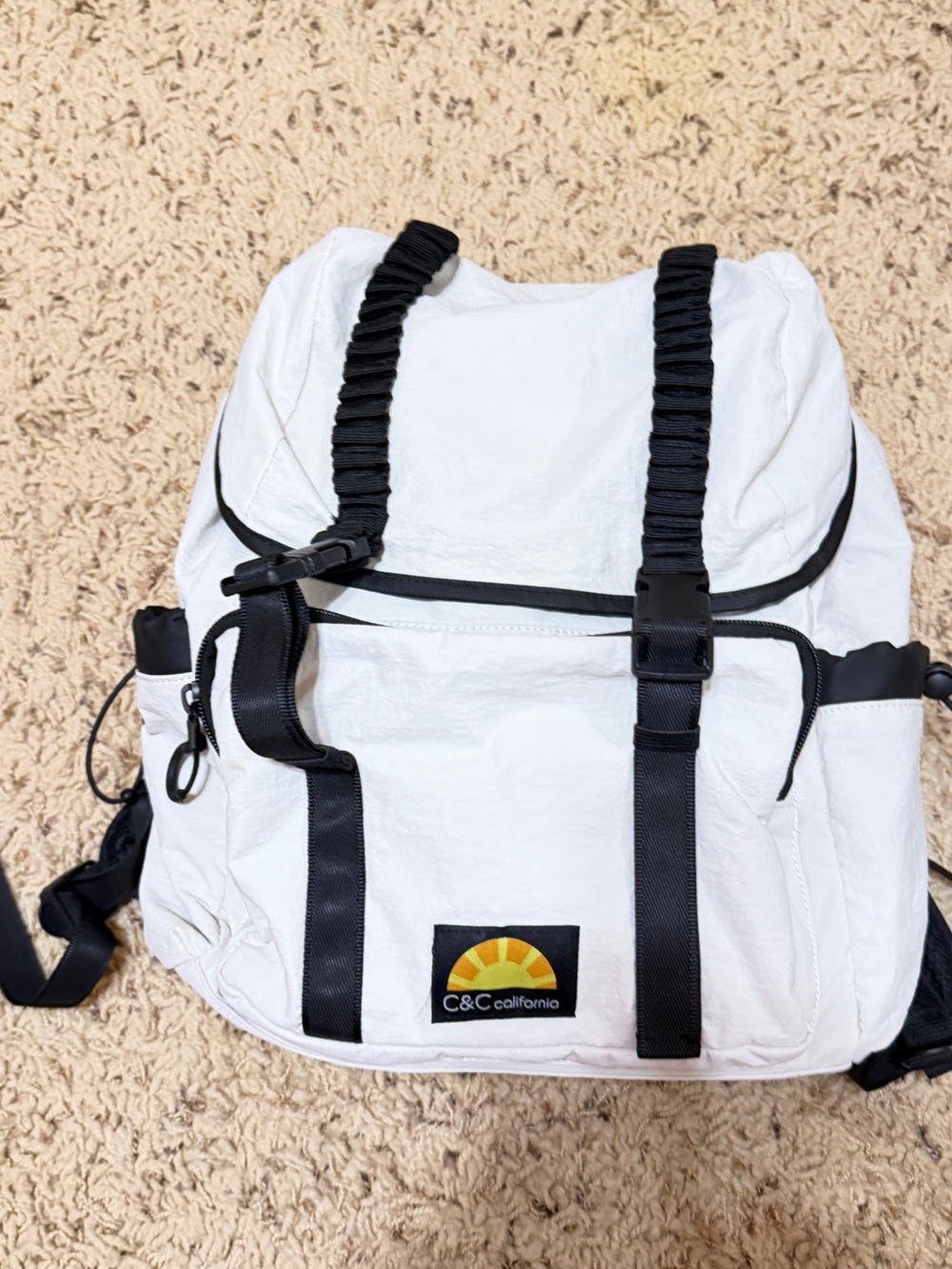 C&C White and Black Travel Backpack - Lightweight Carry